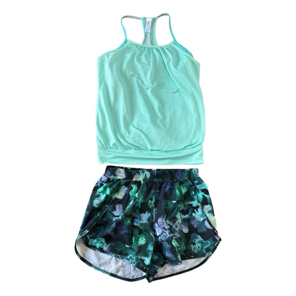 Ivivva Green Tank Top & Shorts Outfit